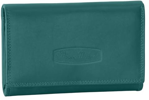 EAAKIE RFID Damen Geldbörse Portemonnaie Geldbeutel Damenbörse Leder 12 Karten (Aqua)