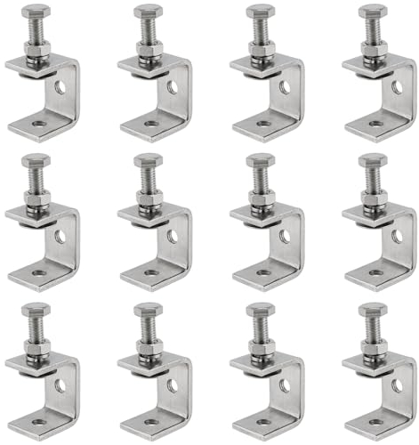 ZOENHOU 12 morsetti a C da 30 mm, mini morsetto a vite in acciaio inox 304, morsetto a vite, morsetto da tavolo, 16 – 25 mm, resistente, morsetto di supporto, vite a C per tenditori per lavori in
