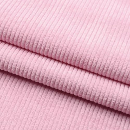 100 cm x 155 cm - Tissu en velours côtelé - Vendu au mètre - Tissu décoratif pour couture, artisanat, artisanat, décoration de vêtements, décoration de canapé, rose