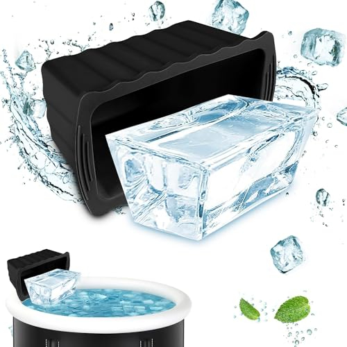 Hydream 1pcs Extra Large Ice Block Moulds, 6 lb Reusable Silicone Ice Cube Moulds for Bathtub Ice Cold Dip and Cooler (Black)