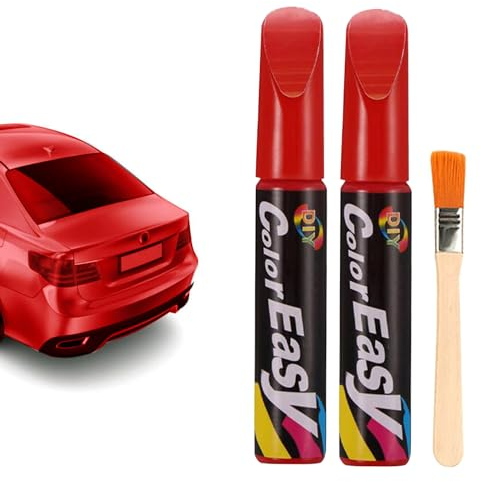 Stylo Retouche Peinture Auto - 2 Pièces pour Réparation des Rayures de Voiture, Moto, Vélo - Rouge