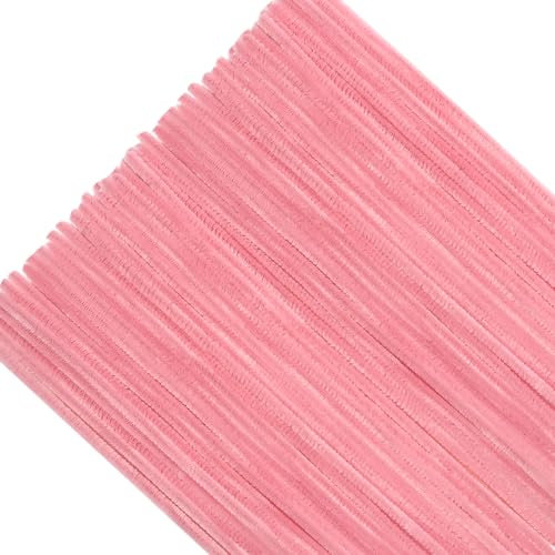 TOAOB 100 Stück Chenille Pfeifenreiniger Fleisch Rosa 30 cm Lang und 6 mm Breit für Bastelarbeiten und Dekoration Heimwerken