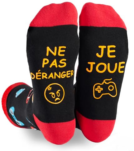 FLYWIND Cadeau Homme Idee Chaussettes Humoristiques 43-46 Chaussette Fantaisie Humour Rigolo Drôle Anniversaire Noël Fête des pères