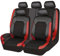 JYRCWTPY Leder Auto Sitzbezüge für Jeep Renegade 2015-2020 5 Seats Rutschfester Autositzschoner Universelle Sitzkissen Schonbezüge Auto Zubehör,Red/A