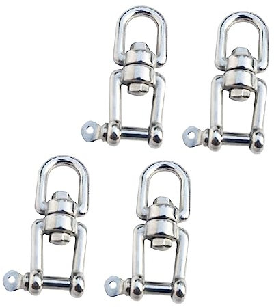 VILLFUL 4 Stück Edelstahl Wirbelösenhaken Marine-wirbelschäkelringverbinder Hängemattenwirbel Für Garten Haus Sandsäcke Kletterseile Yoga-stühle Seildrehungen Vermeiden