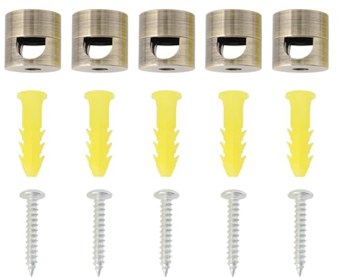 Briny River 5 ganchos para lámparas de techo, cable para cables textiles, cables de lámpara de PVC, soporte de cable de superficie para cable de tela de menos de 7,8 mm (bronce)