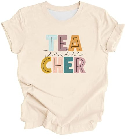 Casual Tops Ladies T Shirts Womens Blouse Basic Teacher Shirts for Women: First Day of School Shirt Teacher's Back to School Outfit Graphic Tee Long Sleeved Women S Shirts (Purple, S)