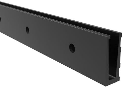 Sellon24® Ringhiera in vetro, profilo a U nero, montaggio a parete, in alluminio, per balcone, terrazza, ancoraggio laterale, ringhiera anodizzata, nero, 12 – 21,52 mm (profilo U previsto, nero, 250