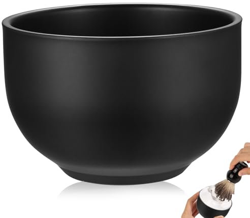 Shaving Bowl, Stainless Steel Shaving Soap Bowl, Professional Shaving Brush Bowl, Black Shaving Cream Bowl, Shave Cream Mug Shave Soap Cup Bowl, Grooming Gifts for Men, 3.15 x 2.17 x 1.57 inch.