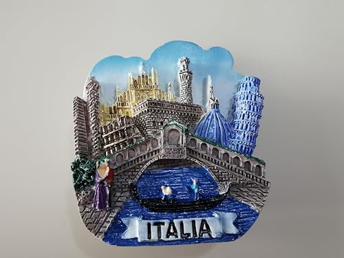 Athens Greece Souvenir Refrigerator Magnet, Parthenon and Caryatids Design, 3D Resin (Venice)