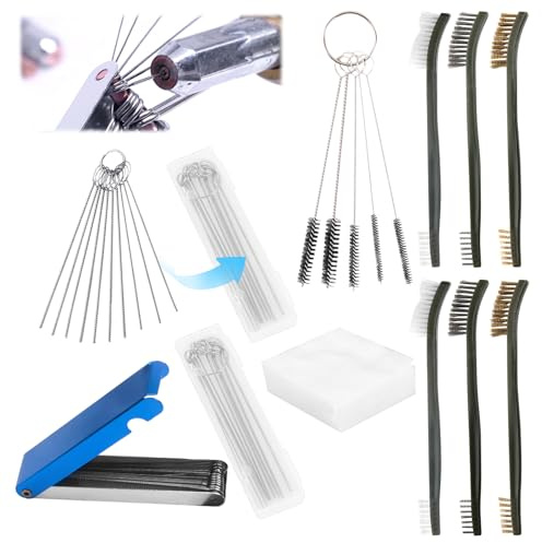 11 Pack Throttle Body Cleaner Kit, Carburetor Cleaning Kit, Torch Tip & Carb Dirt Remove Cleaner Set for Chainsaw Orifices Welding Motorcycle ATV Carburetor Jet Stove Gas Nozzles Shower Heads