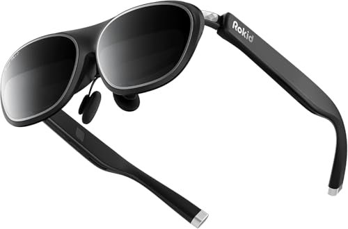 Rokid Max 2 AR Brille Silbrig, 215 Micro-OLED Display, Myopia Adjustable (0-600D), 120Hz, 50° FOV und 600nits Leuchtdichte, kompatibel mit Android und PC/ROG/Steam