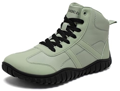 HOBIBEAR Unisex Wide Barefoot Boots for Mens Womens Hiking Outdoor Walking Shoes(Green,Women12.5/Men11.5)