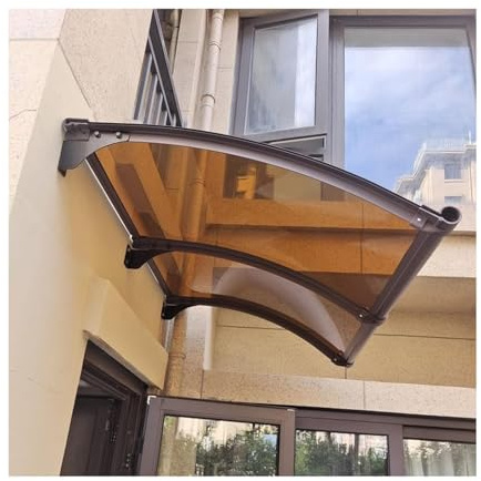 Outdoor UV Schutz Markise für Türen & Fenster Wasserdicht Gebogen Baldachin für Terrassen 110x320cm Sonnenschutz Abdeckung Sunblock für Eingang & Terrasse