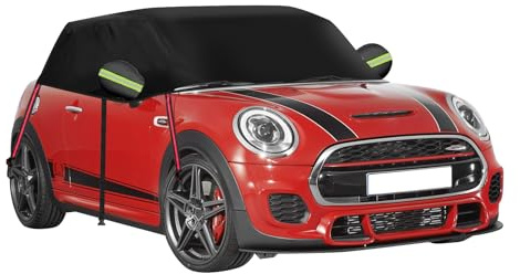 Halbe Autoabdeckung für Mini Cooper 3-Türer F56 2014-2025, 420D Oxford Wasserdicht Atmungsaktiv Auto Half Top Cover Sonne Schnee Regen Staub UV Allwetterschutz