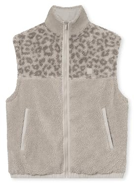 Johnny Urban Teddy Weste Damen & Herren Beige Leo - Bryson - 2 in 1 Fleeceweste zum Wenden - Warme Winterweste Kurz aus Teddyfleece & Nylon