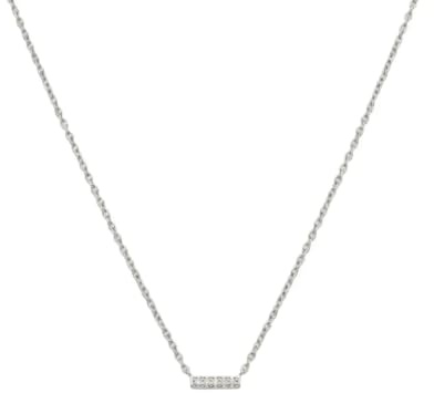 Suzan Gold® 925 Sterling Silber Halskette Damen Bar Zirkonia Anhänger vergoldet elegant minimalistisch nickelfrei Geschenk Bar Necklace Zirkonia