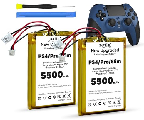 TQTHL 2 Stück LIP1522 Batterie für Sony PlayStation 4 PS4 Slim Pro Dualshock 4 CUH-ZCT2 CUH-ZCT2U CUH-ZCT1E CUH-ZCT1H CUH-ZCT1U Wireless Controller (großer und Kleiner Stecker)