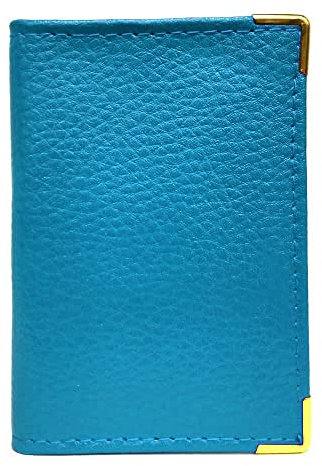 LOLUNA® Porte-Carte Simple 1 à 2 Carte Compact en Cuir Existe en Plusieur Couleur pour Homme et Femme Ciel Turquoise