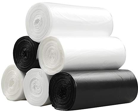 Ikando 10 L Bin Liners Bags Trash Bags, Garbage Bags, 150 Bags/6 Rolls | Leak-Proof Rubbish Bags for Kitchen Bedroom Bathroom Office