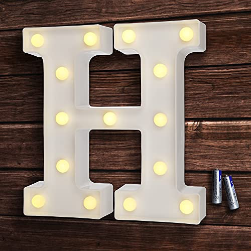 bemece LED Buchstabe Lichter Alphabet, LED Brief Licht, Led dekoration für Geburtstag Party Hochzeit & Urlaub Haus Bar - Buchstabe H