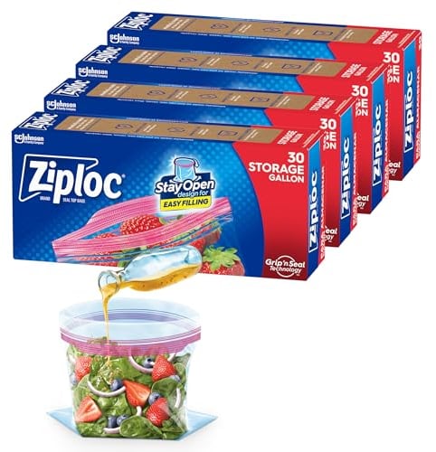 Ziploc Storage Bags, Gallon, 4 Pack, 30 ct (120 Total Bags)