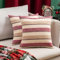 MIULEE Kissenbezüge Streifen Kissenhülle Leinenoptik Sofakissen Dekorative Kissenbezug Dekokissen Deko Couchkissen Bezug für Sofa Couch Schlafzimmer Wohnzimmer 2er Set 40x40 cm Rotwein