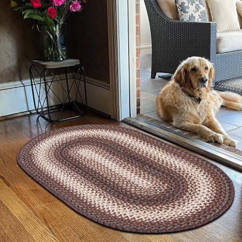 Homespice Ovale Outdoor Teppich geflochten Treibholz 20 x 30 schokoladenbraun
