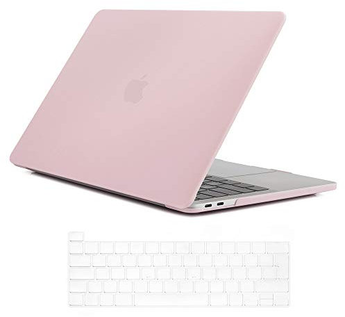Se7enline Kompatibel mit 2019/2020 MacBook Pro Hülle 16 Zoll Ultra Dünn Kunststoff Hartschale Laptop Cover für MacBook Pro 16 Zoll A2141 mit Touch Bar mit UK-Layout TPU Tastaturabdeckung, Rosenquarz