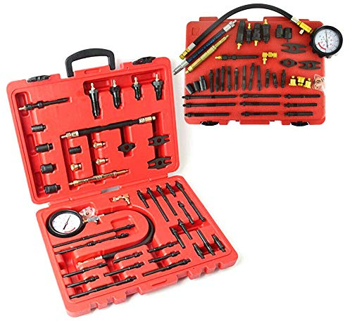 Comprobador de compresión, motor de gasolina/diesel, probador de compresión, probador de presión, 44 piezas, 40 bar, 600 PSI