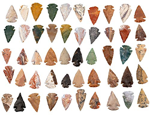 KVK Crystals 50 indische Pfeilspitzen, Achat, Chert Feuerstein, neue Projektpunkte, 3,8 cm, L
