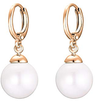 Heideman Ohrringe Damen Alenia rose goldfarbend aus Edelstahl rosegold farbend matt Ohrschmuck für Frauen mit Perle weiss