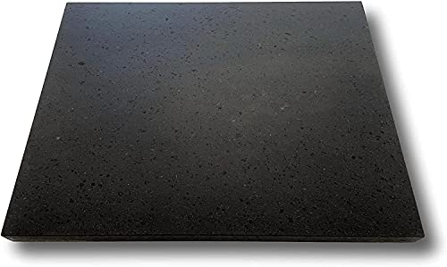 Piastra Liscia in Pietra LAVICA Ollare - Refrattaria dell’Etna per Forno Elettrico & Gas, Barbecue, Bistecchiera per Pizza e Carne – Misure a Scelta (45x40 cm2)