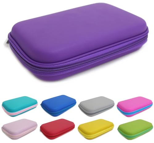 Fashion Stationery Pencil Cases for Boys Girls Kids Teenagers Large Hard Pencil Case Hardtop Hard Shell Case Travel Box Kids Girls Boys Gaming Device Storage Case (Purple)