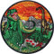 JURASSIC - World Bügelbild Dinosaurier Aufnäher Landschaft Kunstwerk Vulkan Dinos Sticker Applikation zum aufbügeln | Kinder Geschenk Kostüm Brachiosaurus Tyrannosaurus Rex | 80x80mm