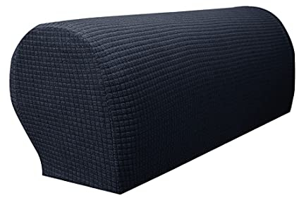 Xlabor Wasserdicht Armlehnenbezüge 2-er Set verstellbar Spandex rutschfest Armlehnenschoner Armkappen für Stuhl Sofa Sessel Couch Schwarz