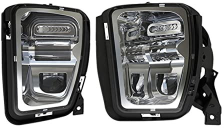 CarWorld Nebelscheinwerfer Für Dodge Ram 1500 2013-2018, LED Nebelscheinwerfer Stoßstange Fahren Nebelscheinwerfer Montage 68104821AC Autozubehör