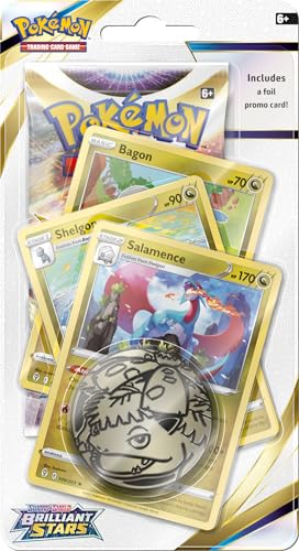 Pokémon-Sammelkartenspiel: Schwert und Schild 9: Strahlende Sterne, Premium Checklane Blister-Display, Kartenspiel, ab 6 Jahren, für 2 Spieler, 10 Minuten Spielzeit