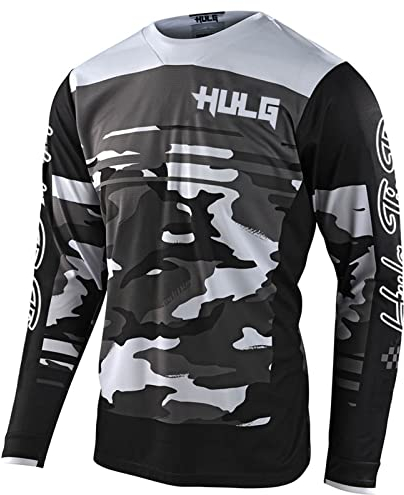 MTB Trikot,Herren Langarm MountainbikeShirt,Motocross-Shirt Langarm | MX MTB Mountainbike (Black,4XL)