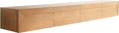 DELIFE TV-Board Kayu Akazie Natur 220 cm 4 Türen schwebend Lowboard