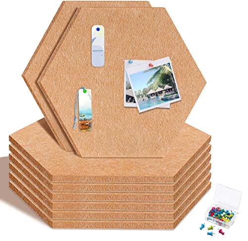 HyFanStr 8 Stück Aktualisierung Groß Pinnwand, Selbstklebende Bulletin Board Korkplatte mit 30 Stück Pushpins, Bulletin Tafeln Heimdekoration Wanddeko für Notizen Büro Kamel