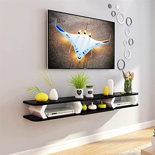 URBERY Floating Shelves Wall-Mounted TV Cabinet TV Box Set-Top Box Cable Box DVD Player Wifi Router Wall-Mounted Shelf Storage