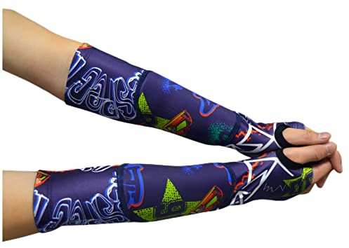 Topeter Mangas de brazo de voleibol para niños, almohadillas para brazos para jóvenes, niñas y niños, muñequeras 1 par, Morado (, Small