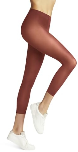 FALKE Damen Leggings Pure Matt 50 DEN Capri W Le halb-blickdicht einfarbig 1 Stück, Rot Lobster 8862, M-L