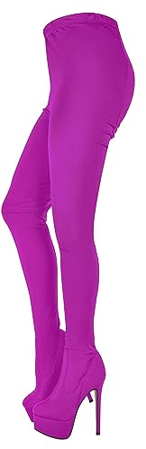 blingqueen Damen Fashion Stiefel Plateau Chap Boots Stiletto Leggings High Heels Stretch Overknee Absatzschuhe Fuchsia 41 EU