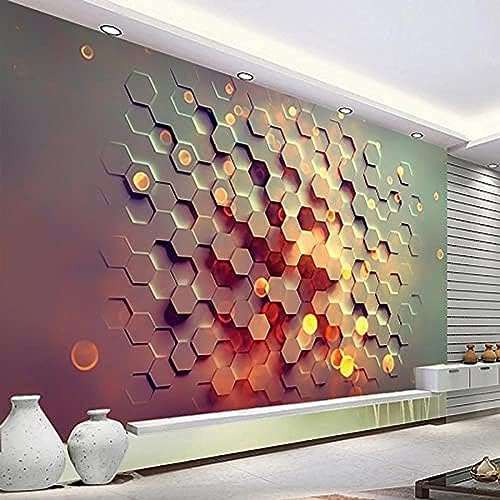 Moderne 3D Leuchtende Geometrische Kunst Kreative Tapete Wohnzimmer Tv Sofa Forschungshintergrund Wasserdichte TV Wandbild Tapete Wanddekoration fototapete 3d Vlies wandbild Schlafzimmer-400cm×280cm