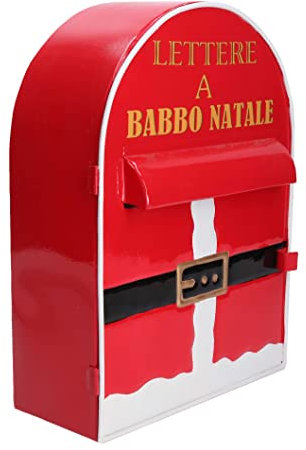 PERAGA GARDEN Cassetta della Posta di Babbo Natale in Metallo 22,5X12H30CM
