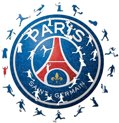 Iconic Puzzles, PSG Logo, offizielles Produkt, Holzpuzzle für Erwachsene und Kinder, 100% nachhaltiges Holz, Größe M, 270 Stück