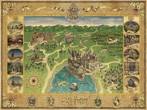 Ravensburger Harry Potter Gifts - Hogwarts Map 1500 Piece Jigsaw Puzzles for Adults and Kids Age 12 Years Up