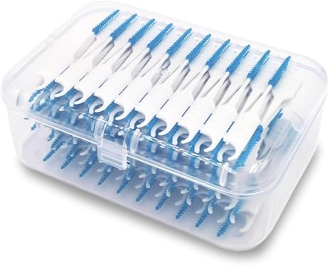 Fleuse Scovolini dentali 200 Pezzi, Scovolino Interdentale Silicone Scovolino Denti Spazzolini Interdentali con Scatola per Famiglia Pulizia dei Denti(Interdentaire Brush Version Aggiornata)